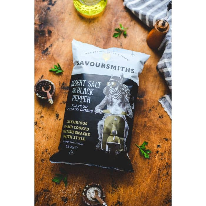 Desert Salt & Black Pepper Potato Chips | Savoursmiths 150g