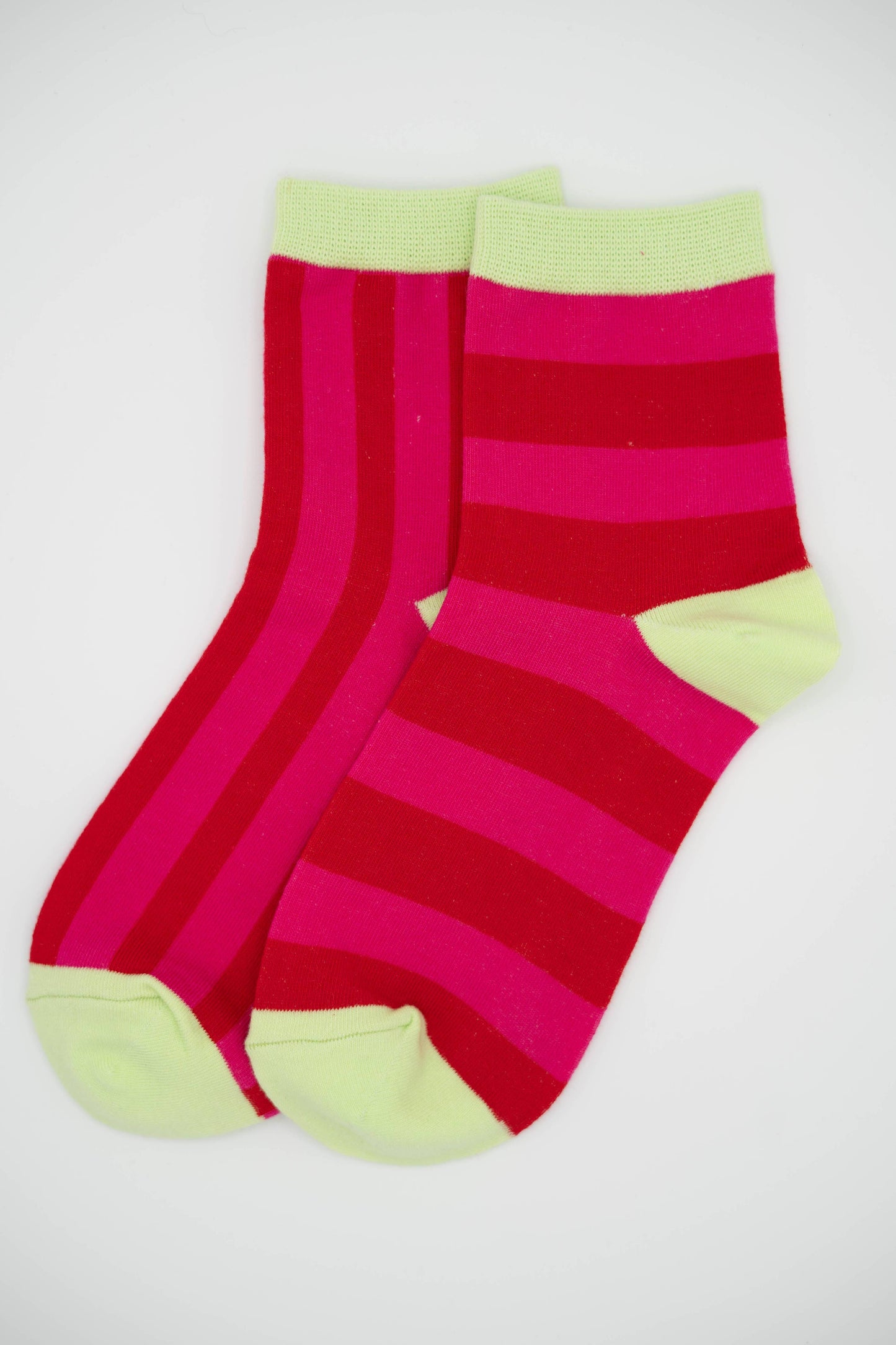 Nettle Studios - Women’s Cotton Ankle Socks - Sweetheart Stripes
