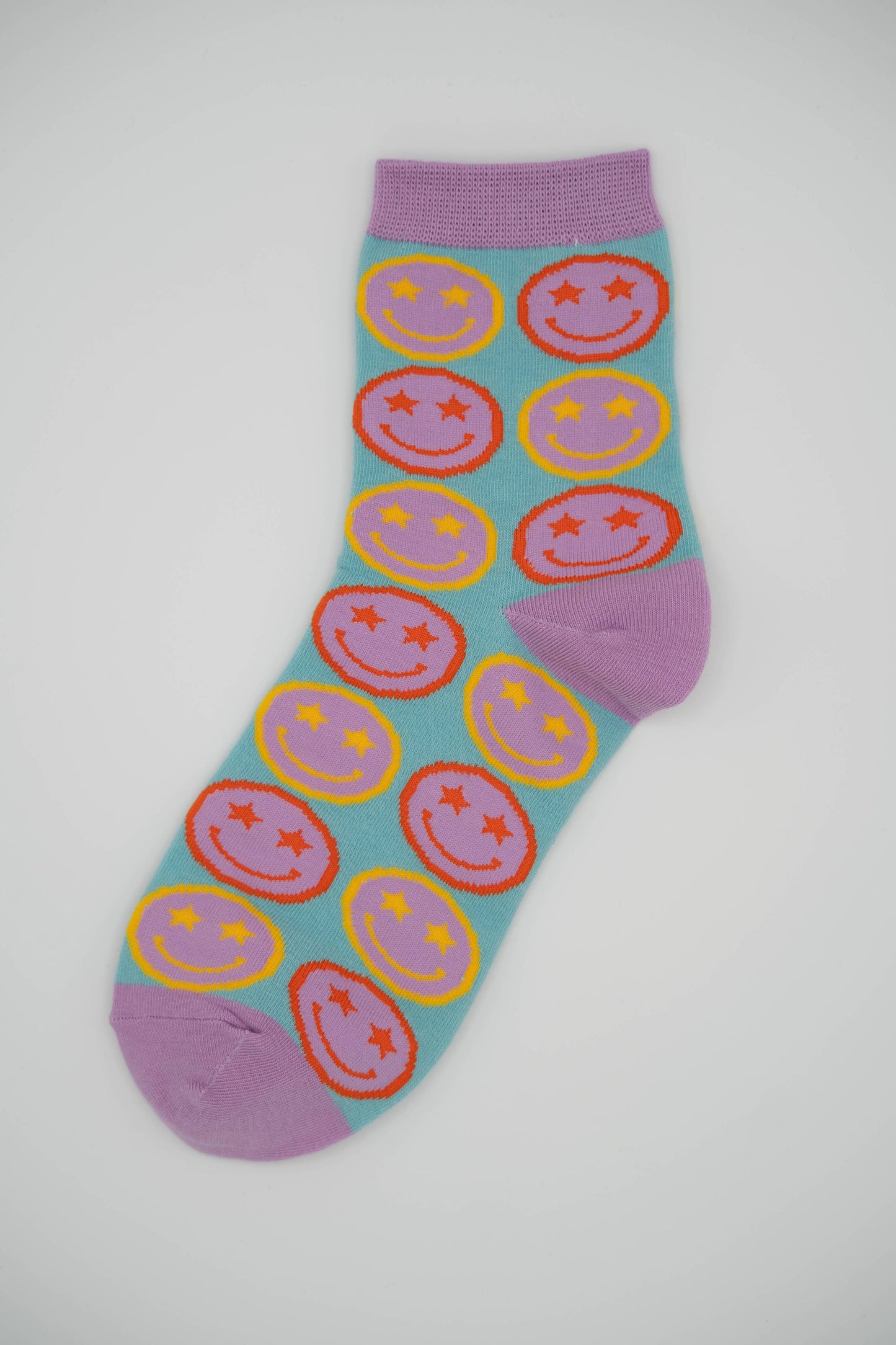 Nettle Studios - Women’s Cotton Ankle Socks - Star Eyed Smiley Face