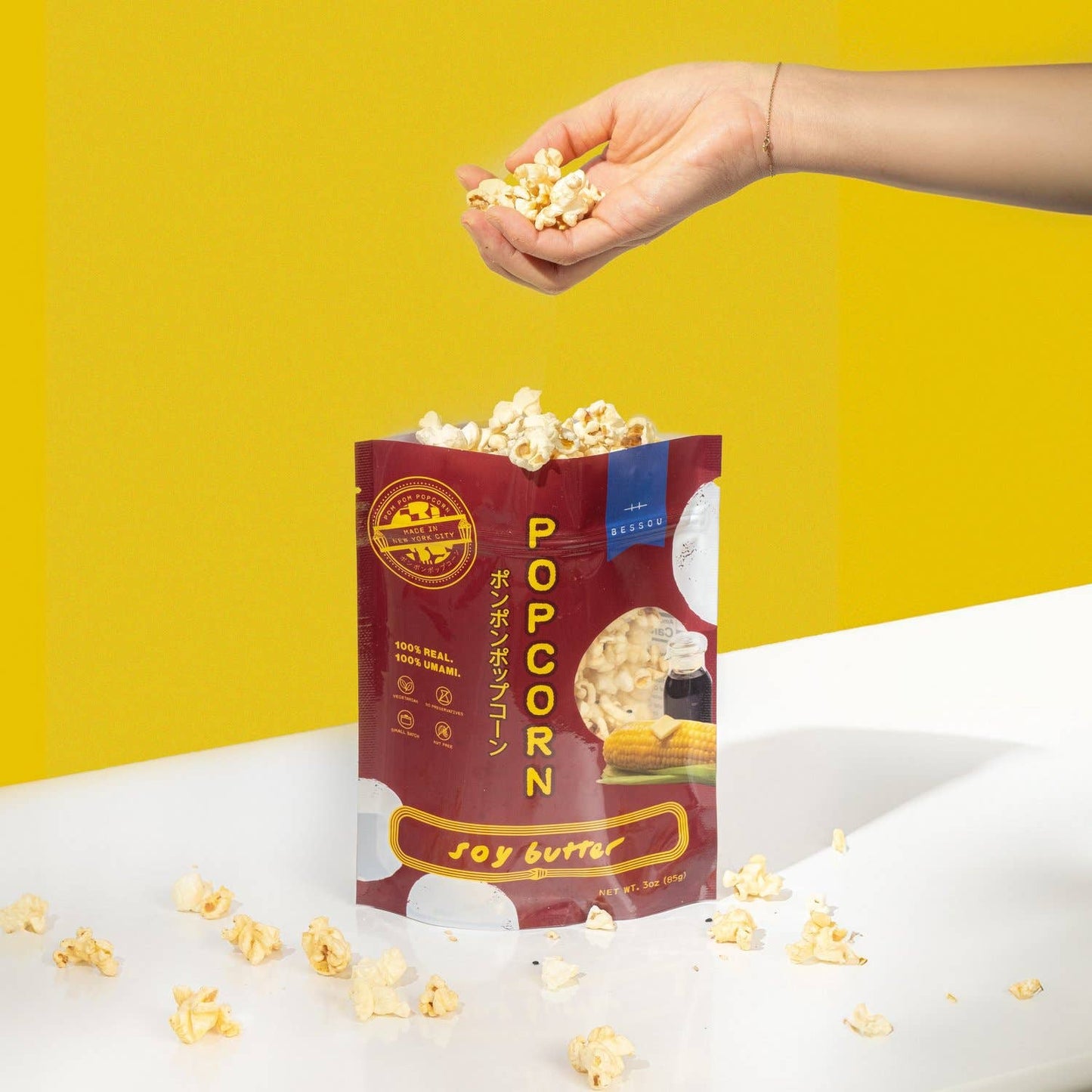 Pom Pom Popcorn by Bessou - Popcorn, Soy Butter: Medium