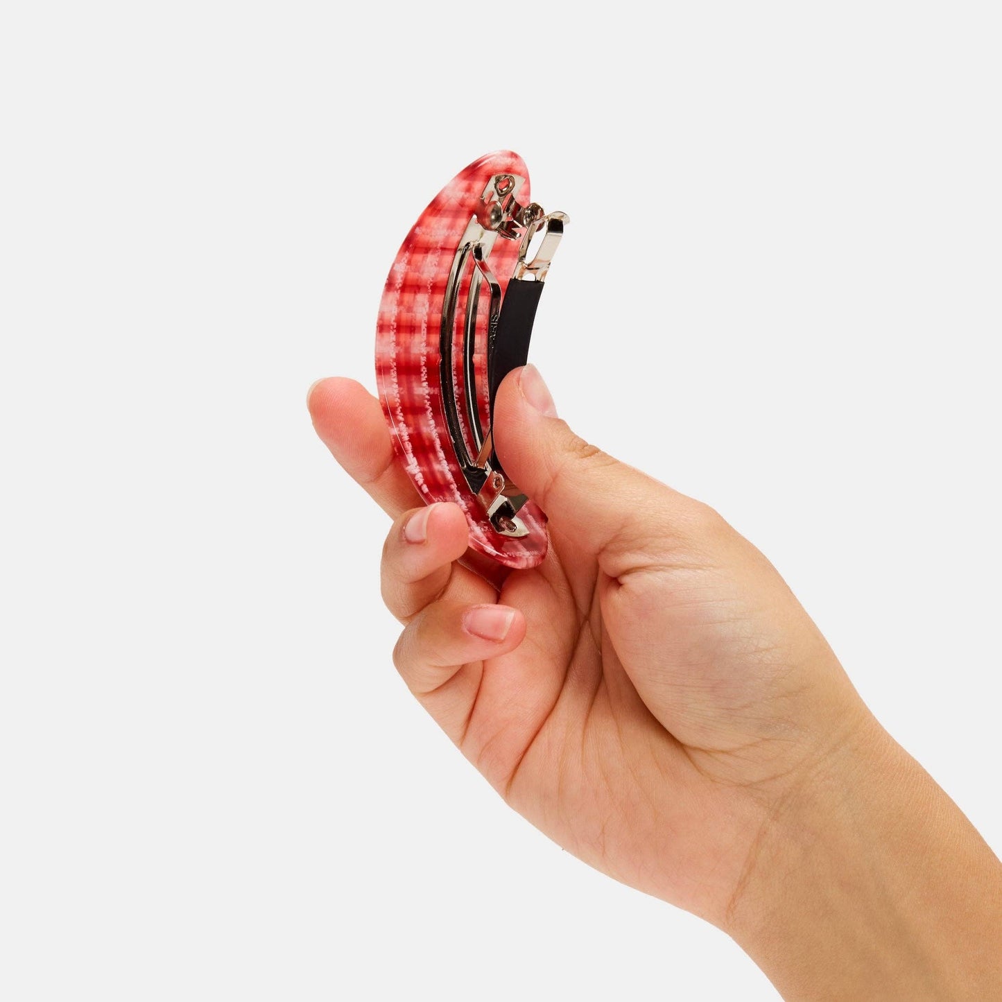 CHUNKS - Oval Barrette in Red Plaid