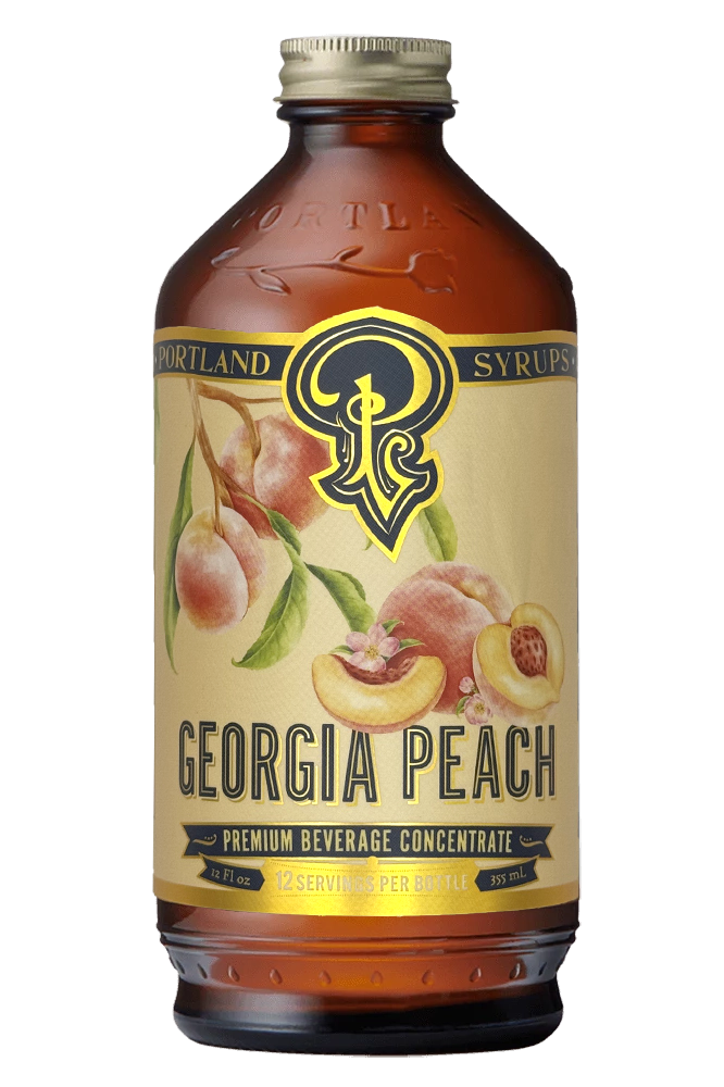 Portland Syrups - Georgia Peach Syrup 12oz - cocktail / mocktail / Coffee /Tea