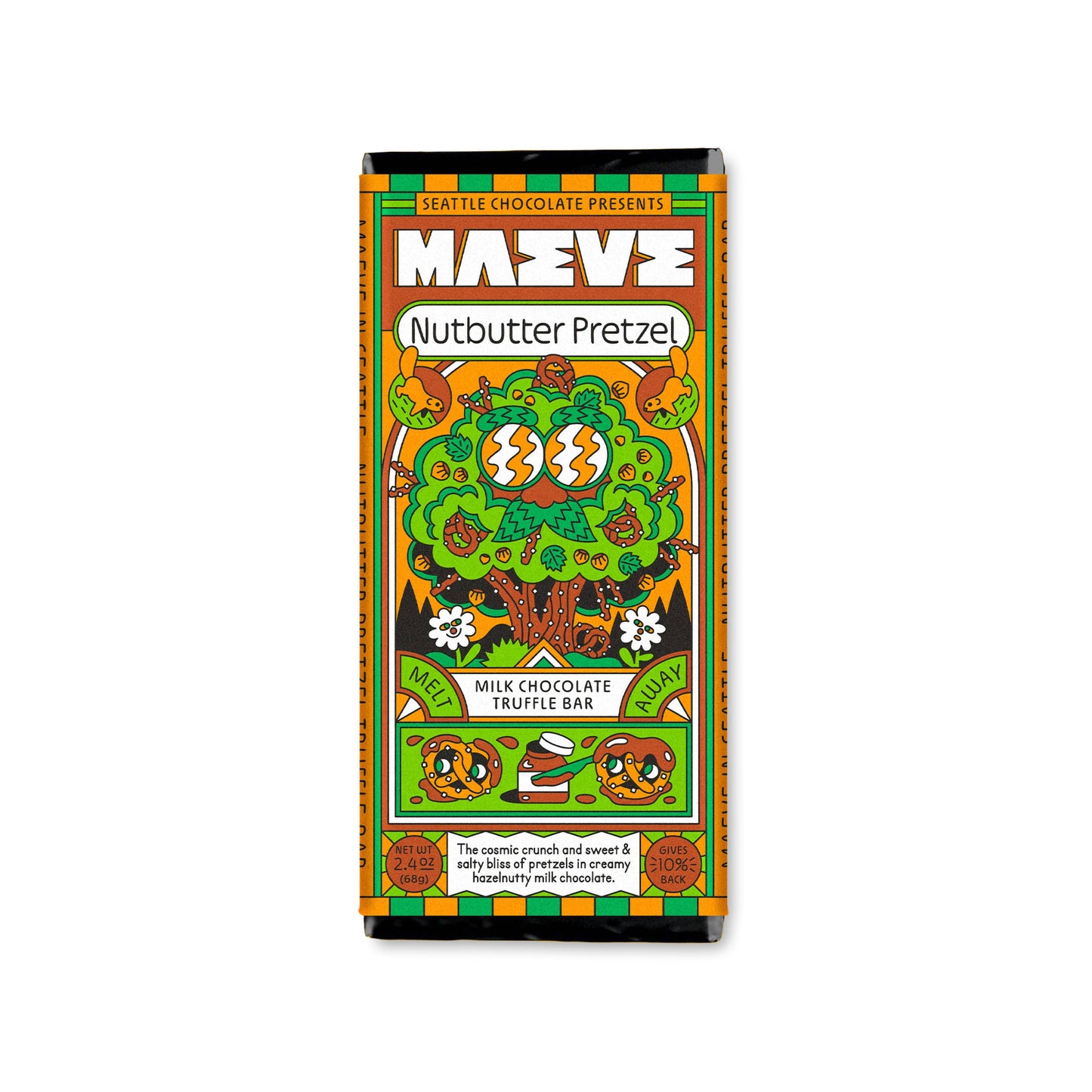 Seattle Chocolate Presents Maeve - Nutbutter Pretzel Truffle Bar