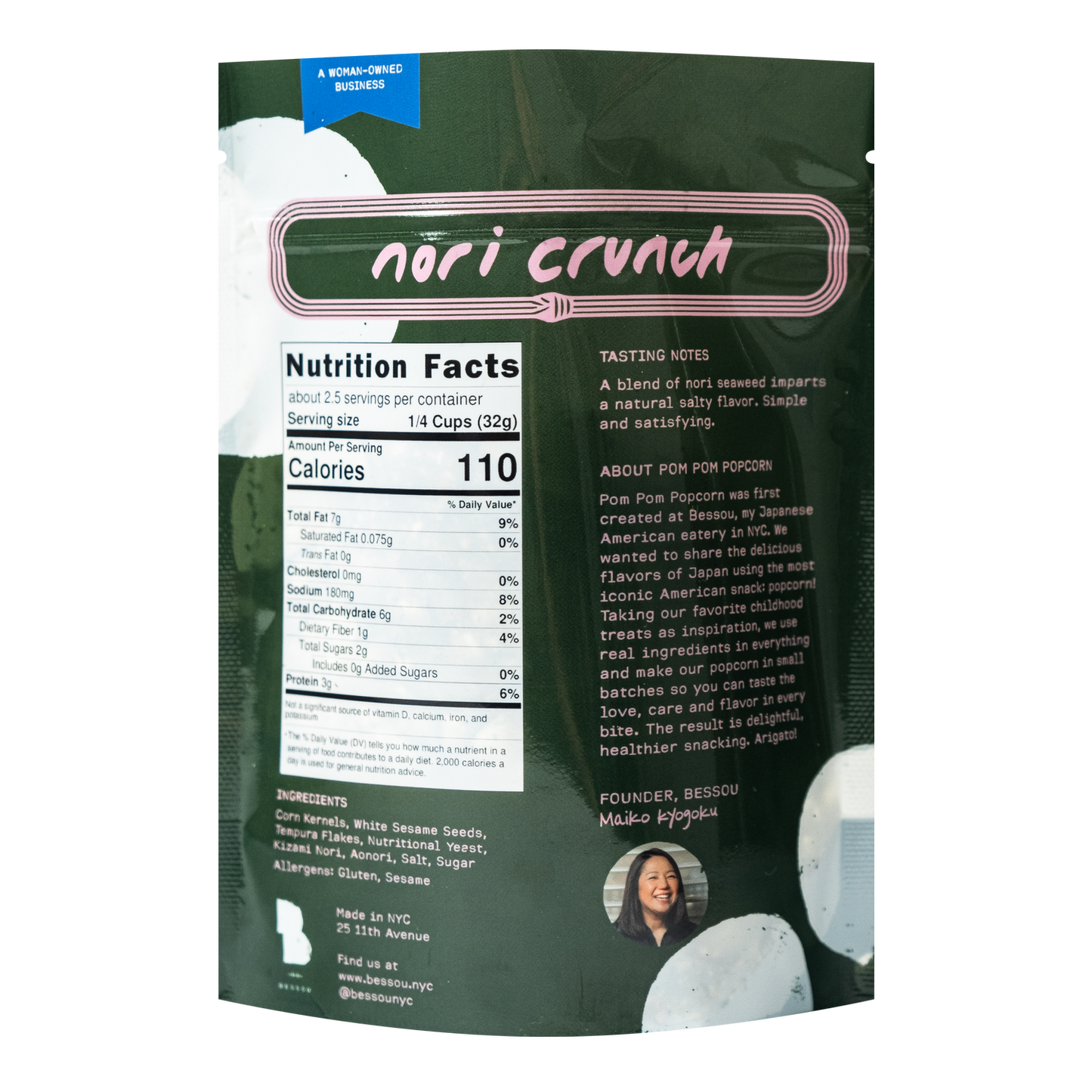 Pom Pom Popcorn by Bessou - Popcorn, Nori Crunch : Medium