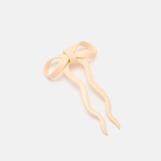 CHUNKS - Bow Hairpin in Small Cream