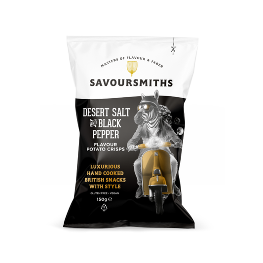 Desert Salt & Black Pepper Potato Chips | Savoursmiths 150g