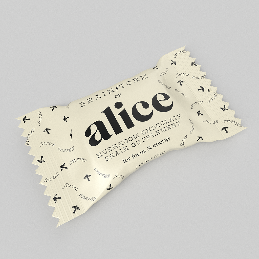 Alice Mushrooms - Brainstorm Singles — mushroom chocolates for focus