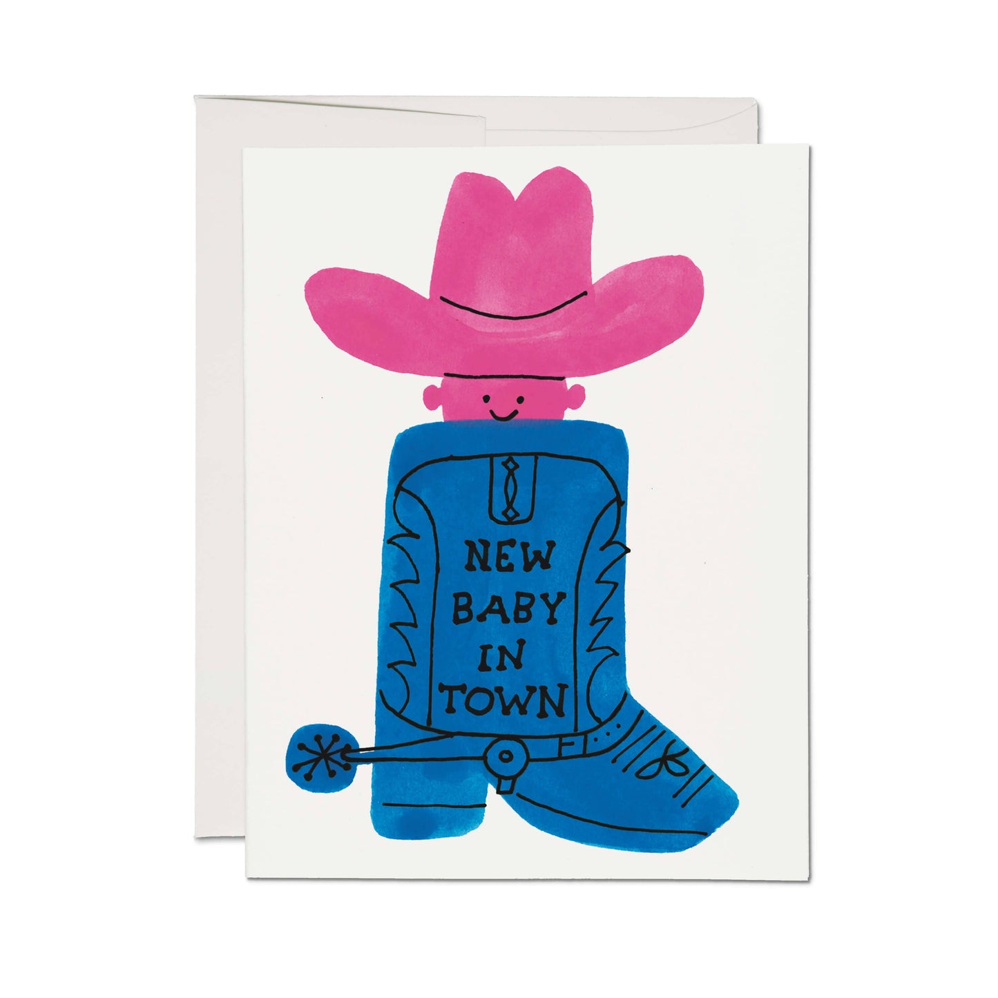 Red Cap Cards - Boot Baby greeting card: Single