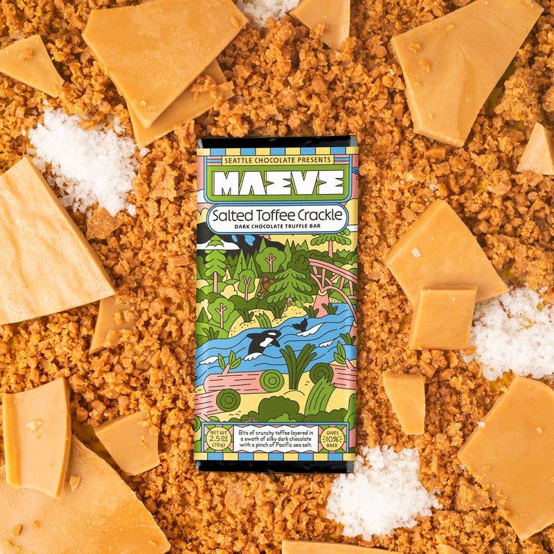 Seattle Chocolate Presents Maeve - Salted Toffee Crackle Truffle Bar