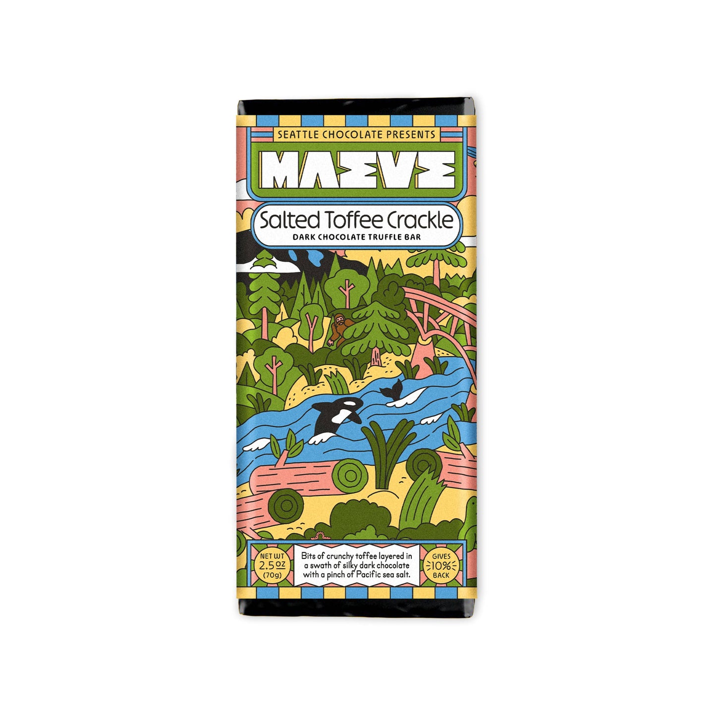 Seattle Chocolate Presents Maeve - Salted Toffee Crackle Truffle Bar