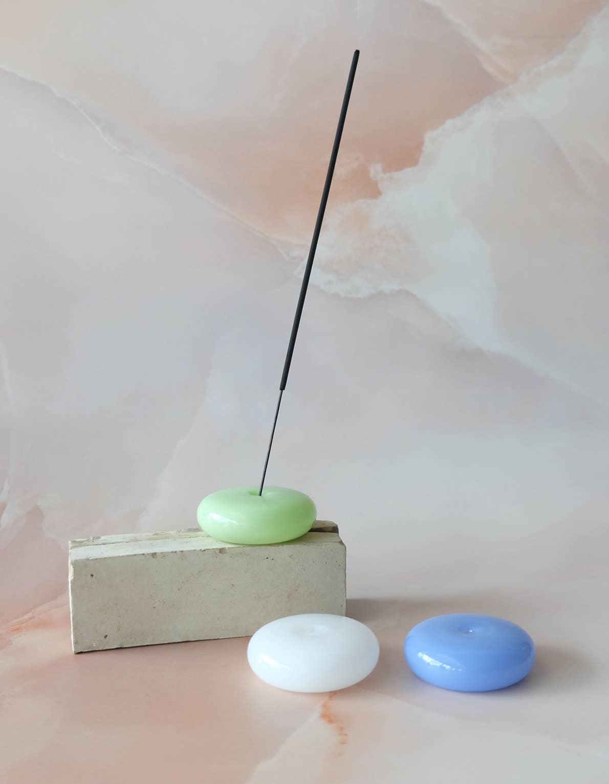 BOTANICA - Bubble Incense Holder: Jade Milk Glass