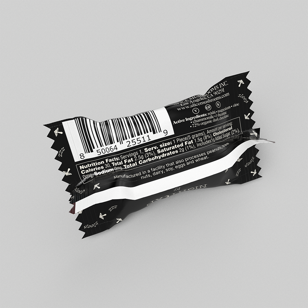 Alice Mushrooms - Nightcap Singles — mushroom chocolates for deep sleep