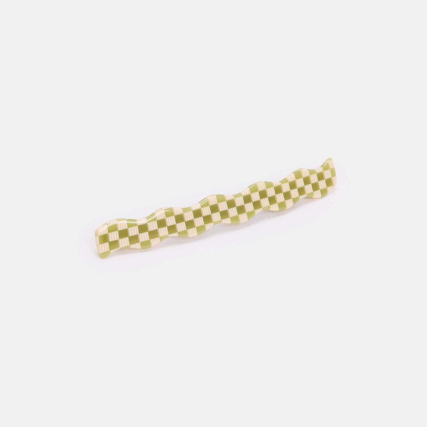 CHUNKS - Skinny Wave Barrette in Olive Check