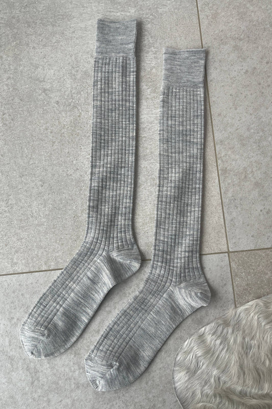 Le Bon Shoppe - Schoolgirl Socks - Merino Wool Blend: Grey Melange