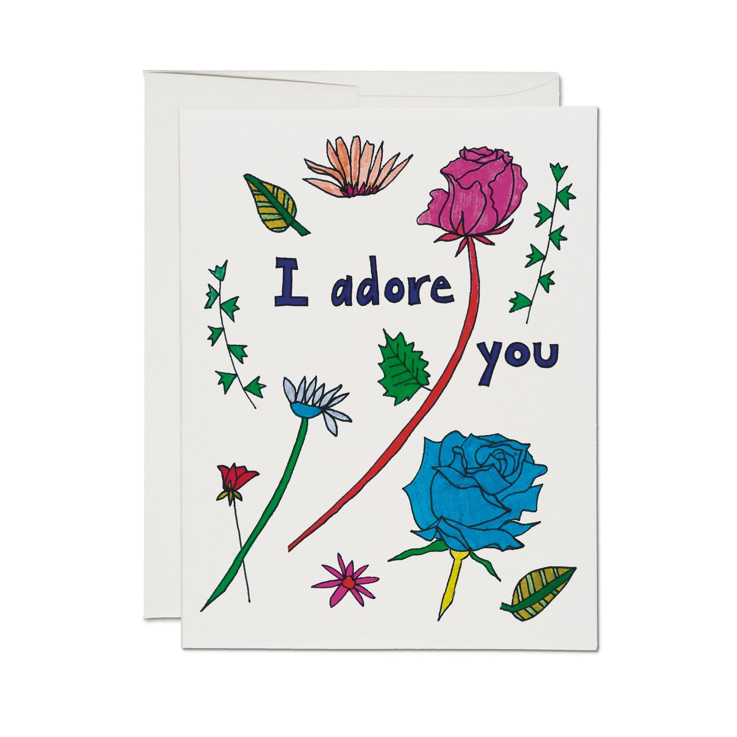 Red Cap Cards - Adored greeting card: Single