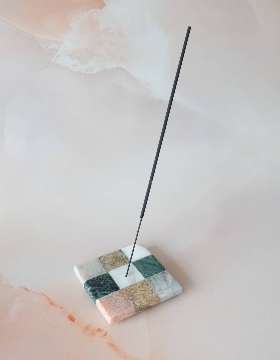 BOTANICA - Marble Checks Incense Holder: Rainbow Marble Check