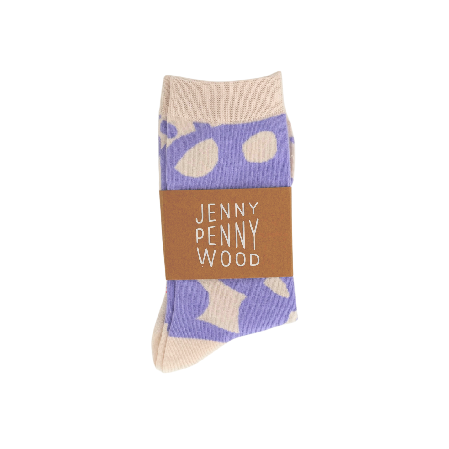 Jenny Pennywood - Crew Socks - Dottie in Iris & Natural