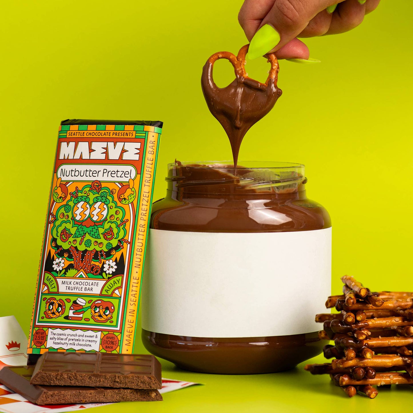 Seattle Chocolate Presents Maeve - Nutbutter Pretzel Truffle Bar