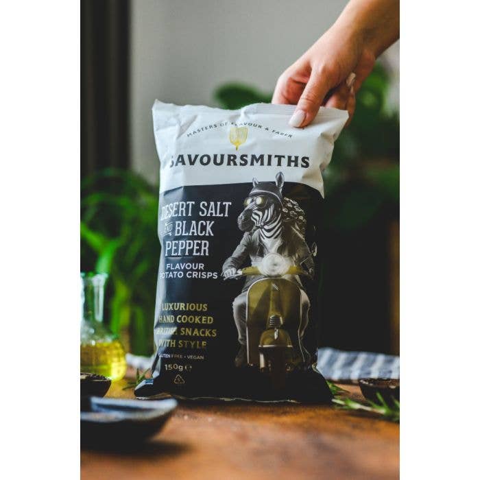 Desert Salt & Black Pepper Potato Chips | Savoursmiths 150g