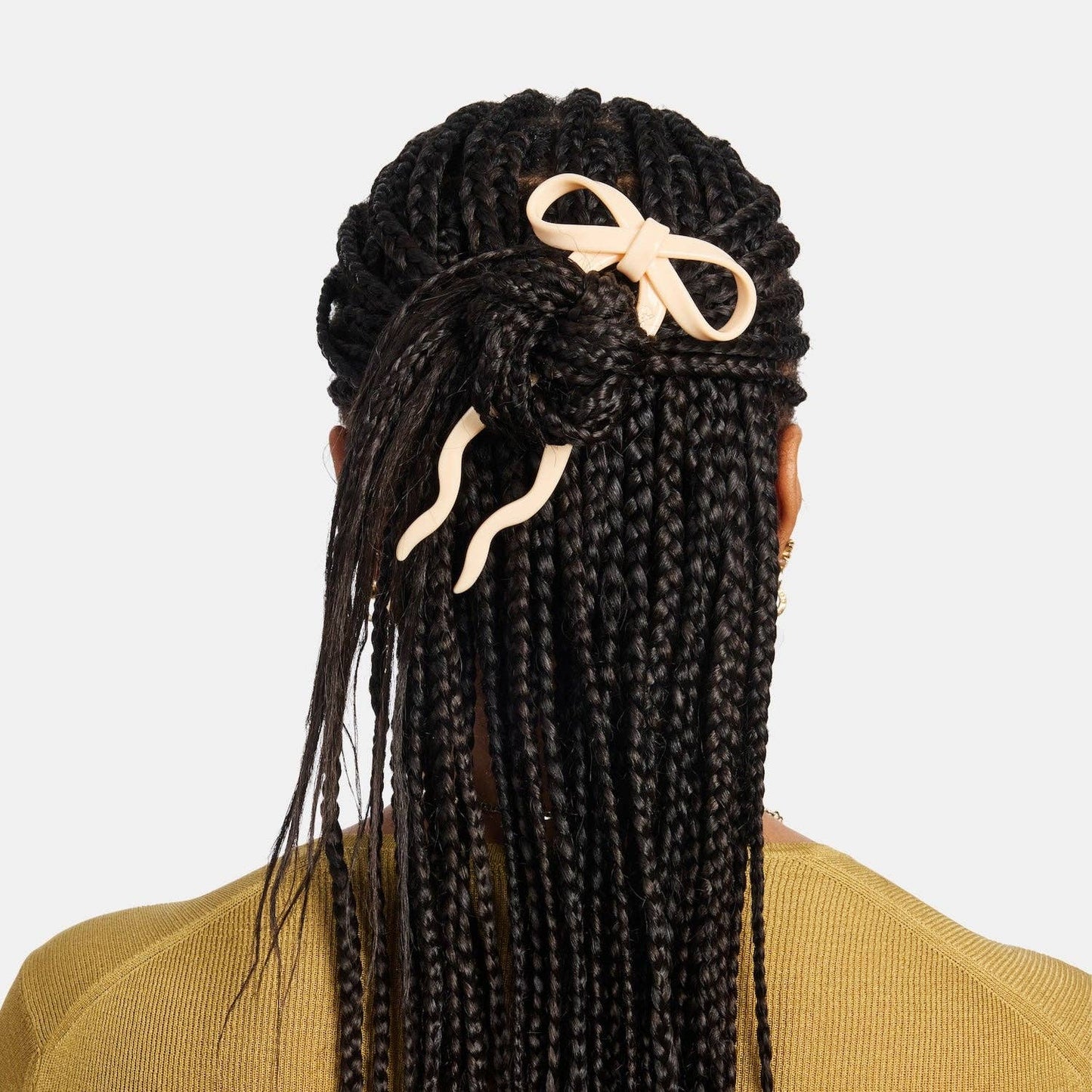 CHUNKS - Bow Hairpin in Large Cream