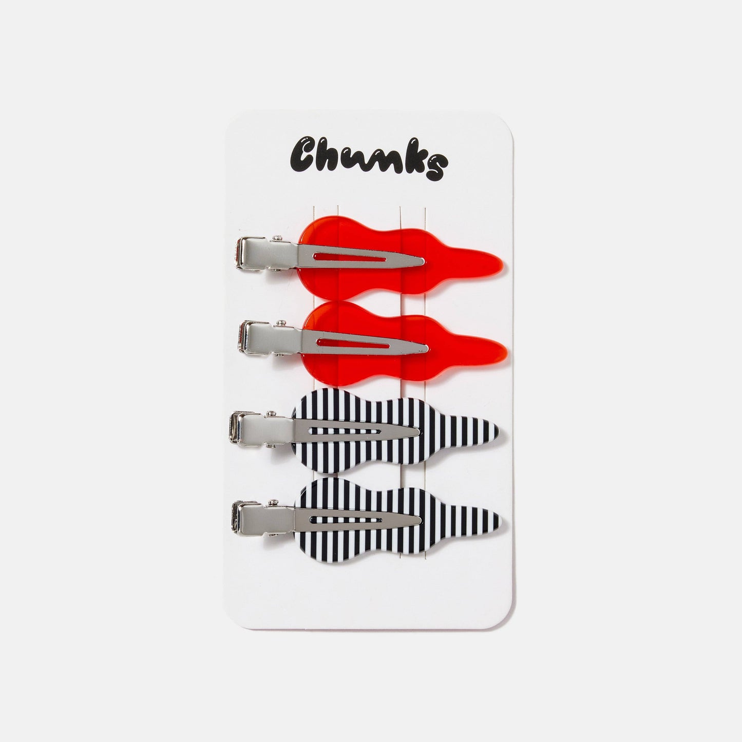 CHUNKS - Setting Clips in Candy Red + Stripes
