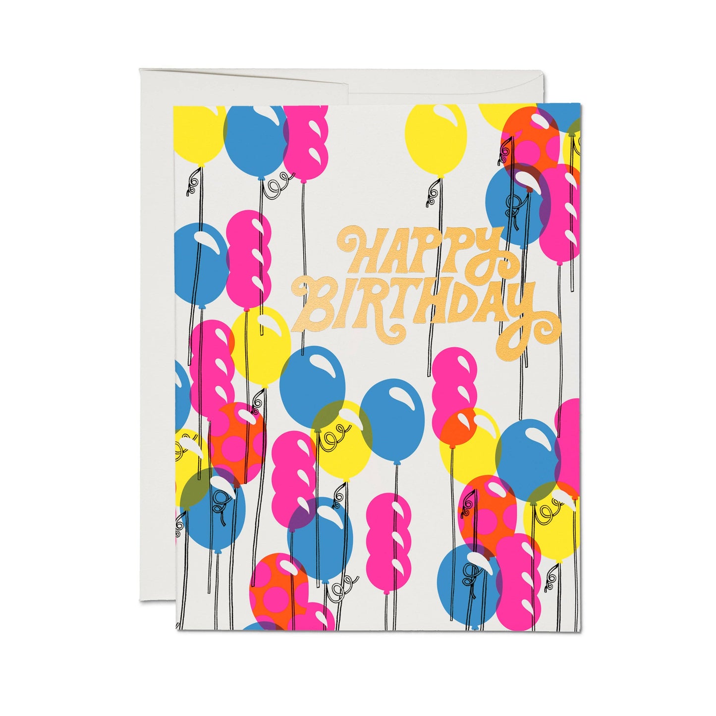 Red Cap Cards - Balloons greeting card: Single