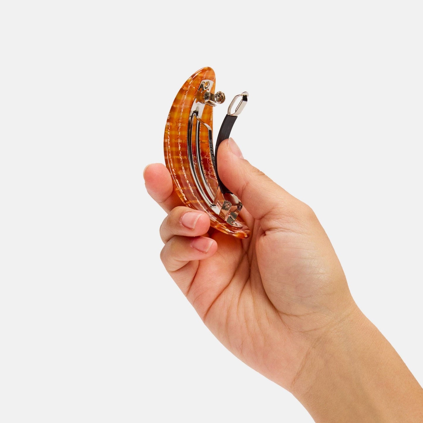 CHUNKS - Oval Barrette in Caramel Plaid