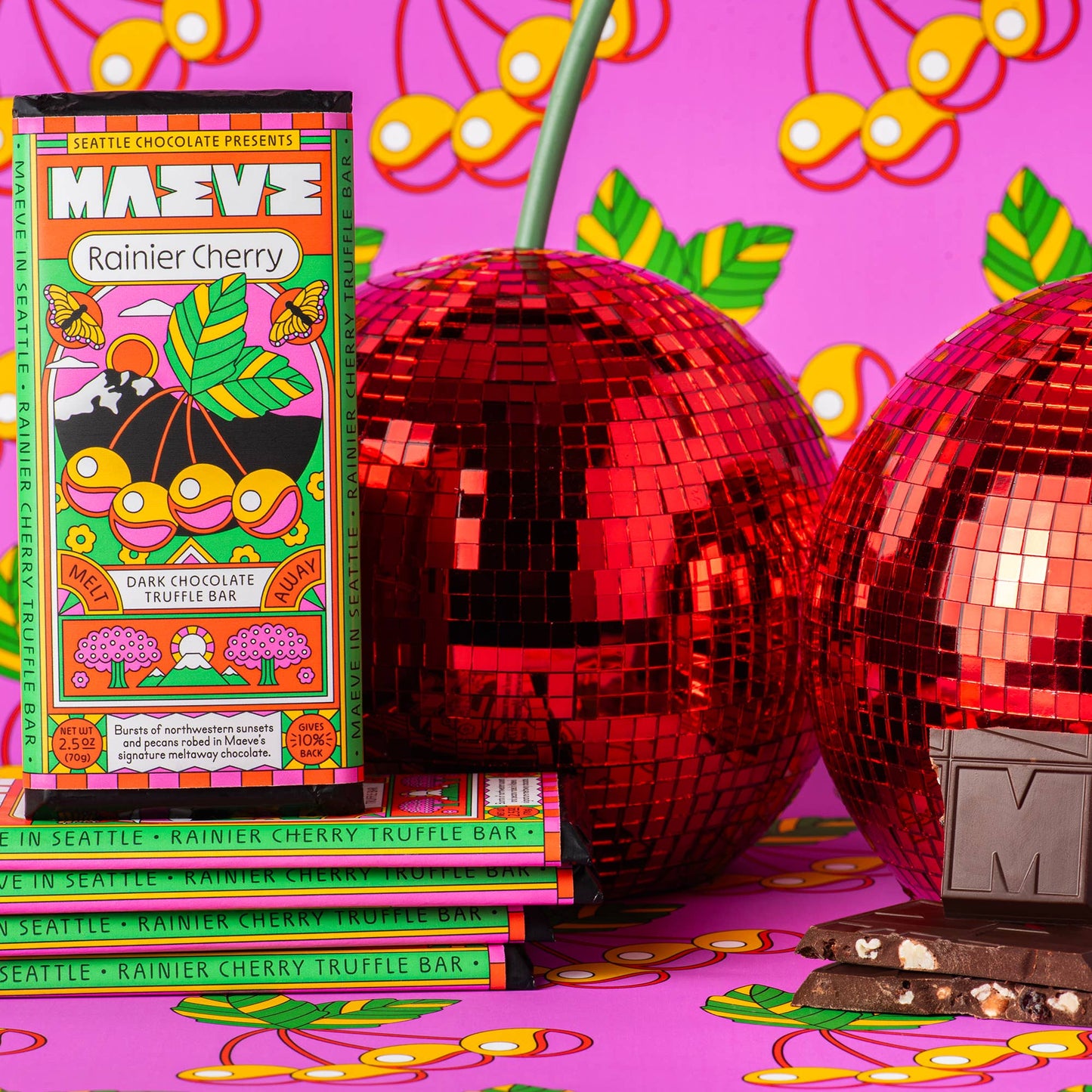 Seattle Chocolate Presents Maeve - Rainier Cherry Truffle Bar