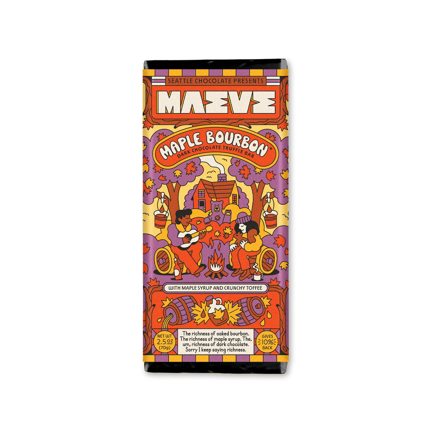 Seattle Chocolate Presents Maeve - NEW! Fall - Maple Bourbon Truffle Bar