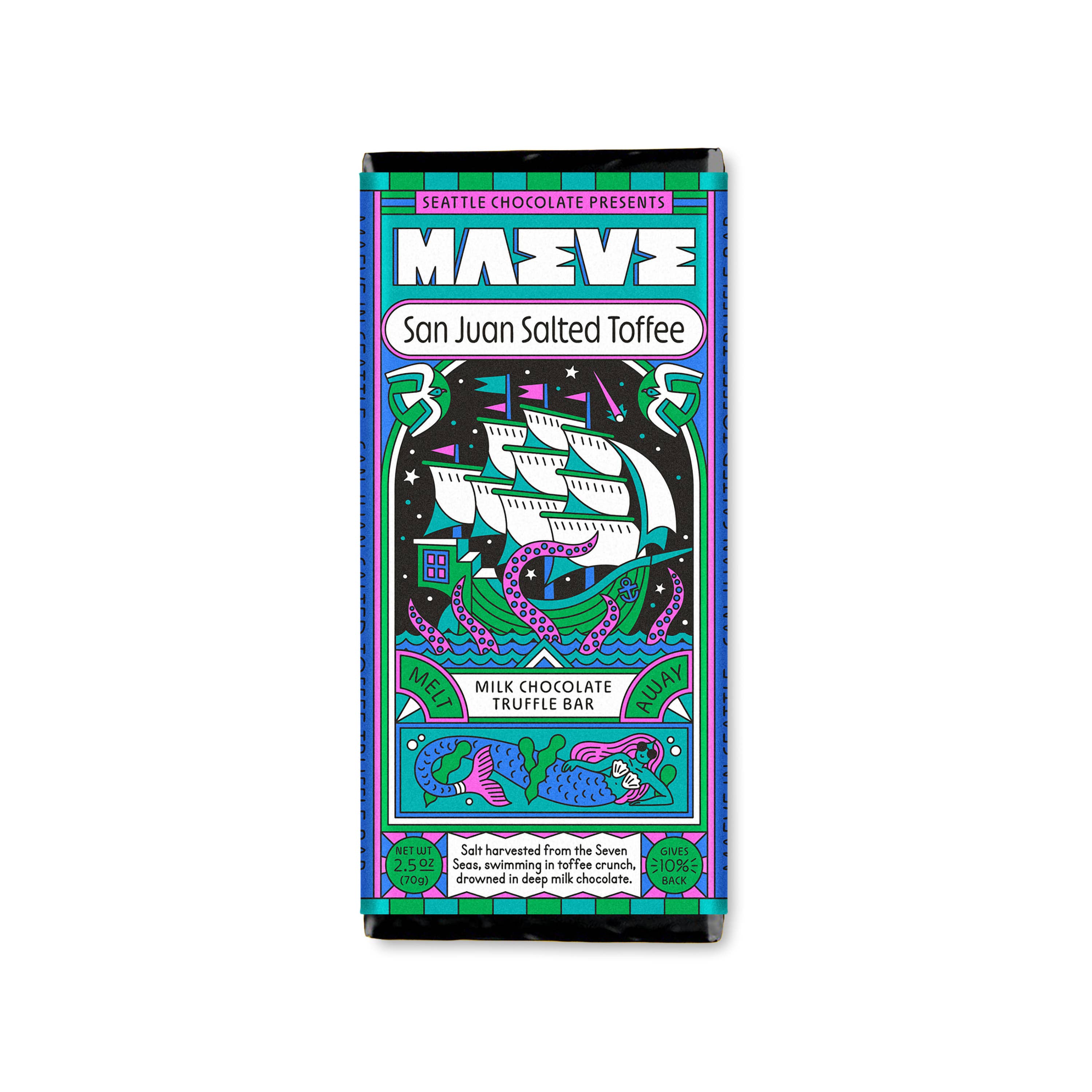 Seattle Chocolate Presents Maeve - San Juan Salted Toffee Truffle