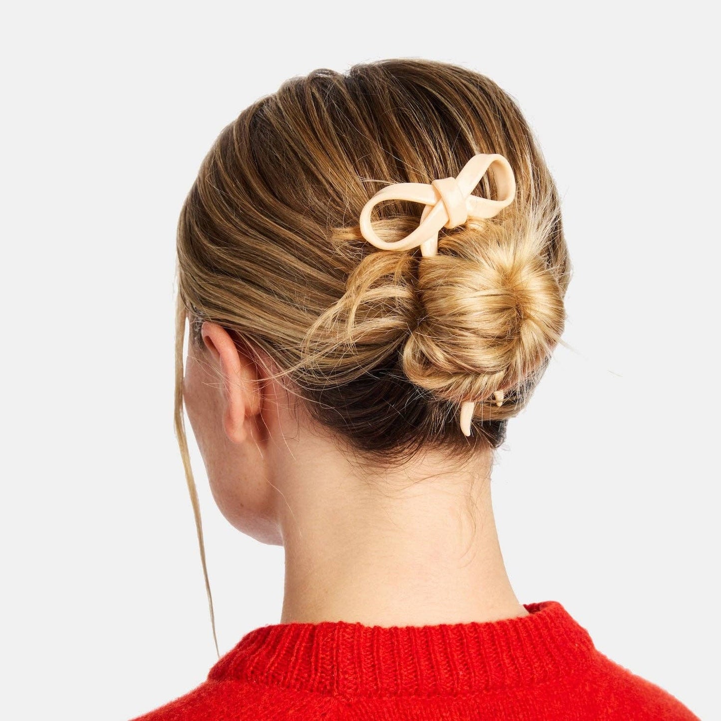 CHUNKS - Bow Hairpin in Small Cream