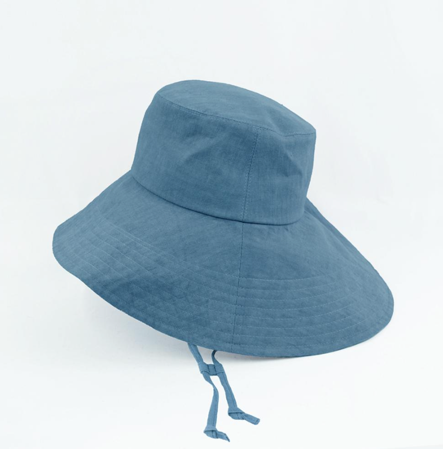 Linen UV Wide Brim hat with string
