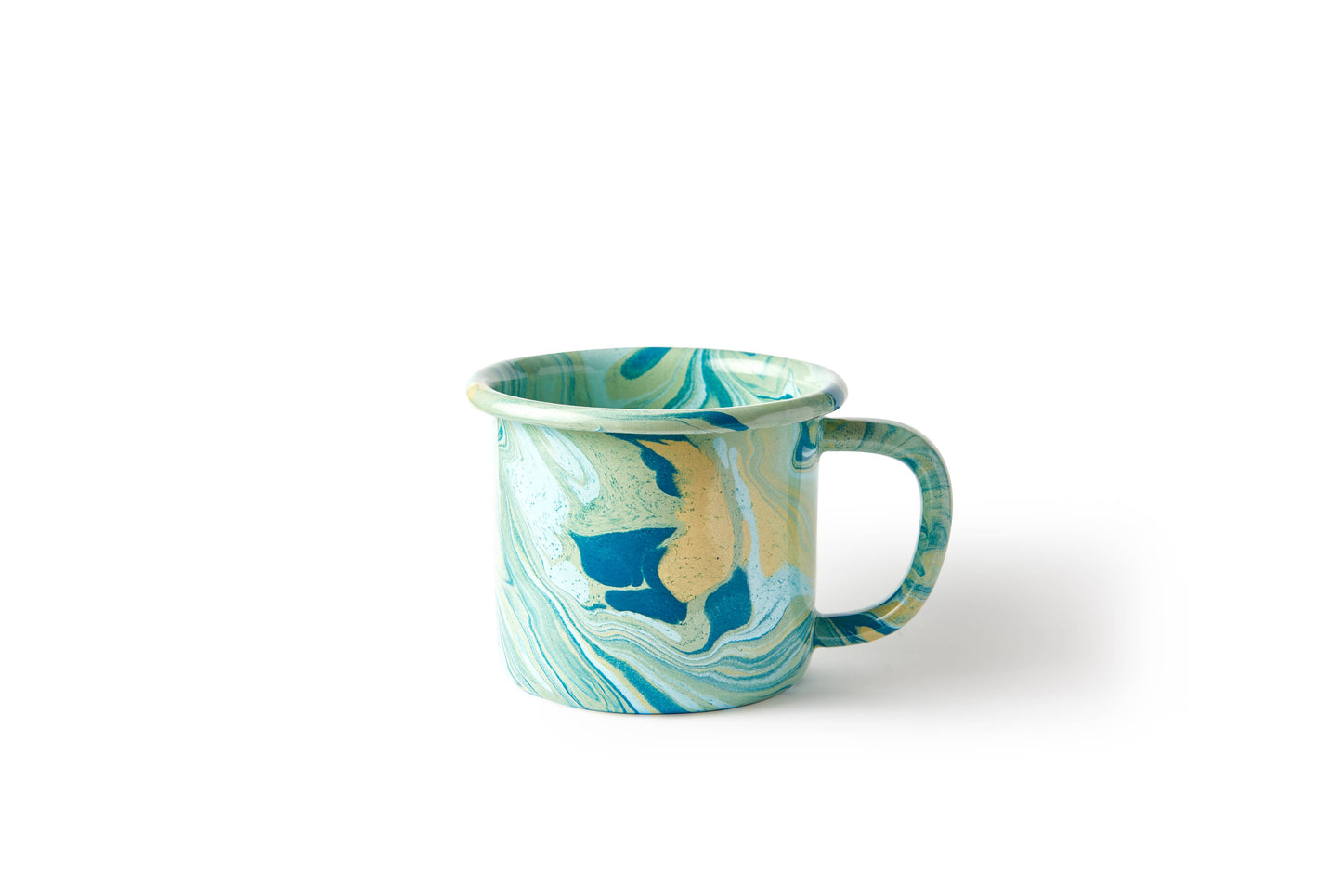 Crow Canyon Home - BORNN Multi Swirl Enamelware 12 oz Mug: Lemon Cream Swirl