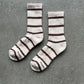 Le Bon Shoppe - Striped Boyfriend Socks: Pink White Stripe