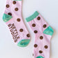Nettle Studios - Women’s Cotton Ankle Socks - Purple Brown Polka Dot
