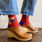 Tailored Union - Robbie Simon Women's Moon Fruit Socks: Red White & Blue