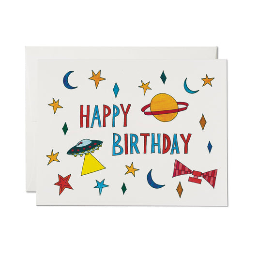 Red Cap Cards - Outer Space greeting card: Single