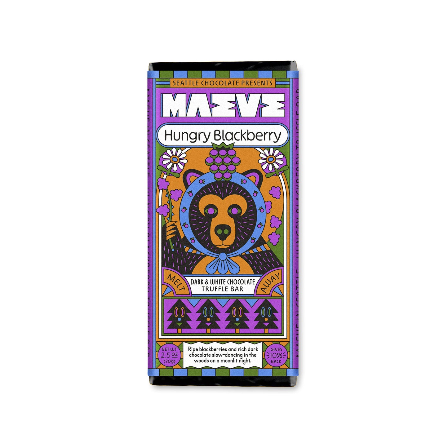 Seattle Chocolate Presents Maeve - Hungry Blackberry Truffle Bar