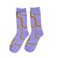 Jenny Pennywood - Crew Socks - Ziggy in Gold & Lavender