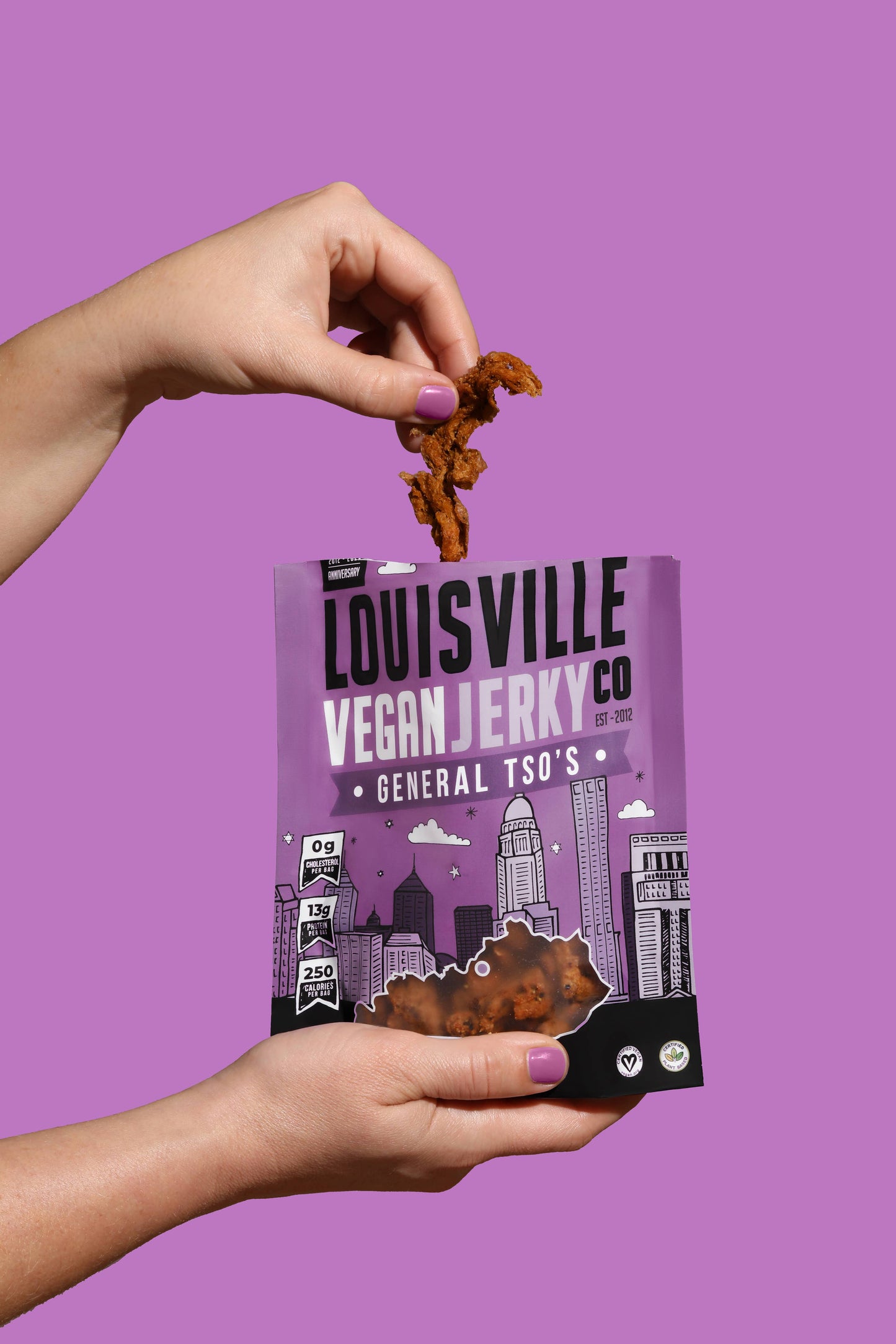 Louisville Vegan Jerky Co. - Vegan & Plant Based General Tso's Jerky 3 oz
