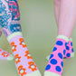 Nettle Studios - Women’s Cotton Ankle Socks - Taffy Polka Dots