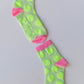 Nettle Studios - Women’s Cotton Ankle Socks - Neon Yellow Polka Dot