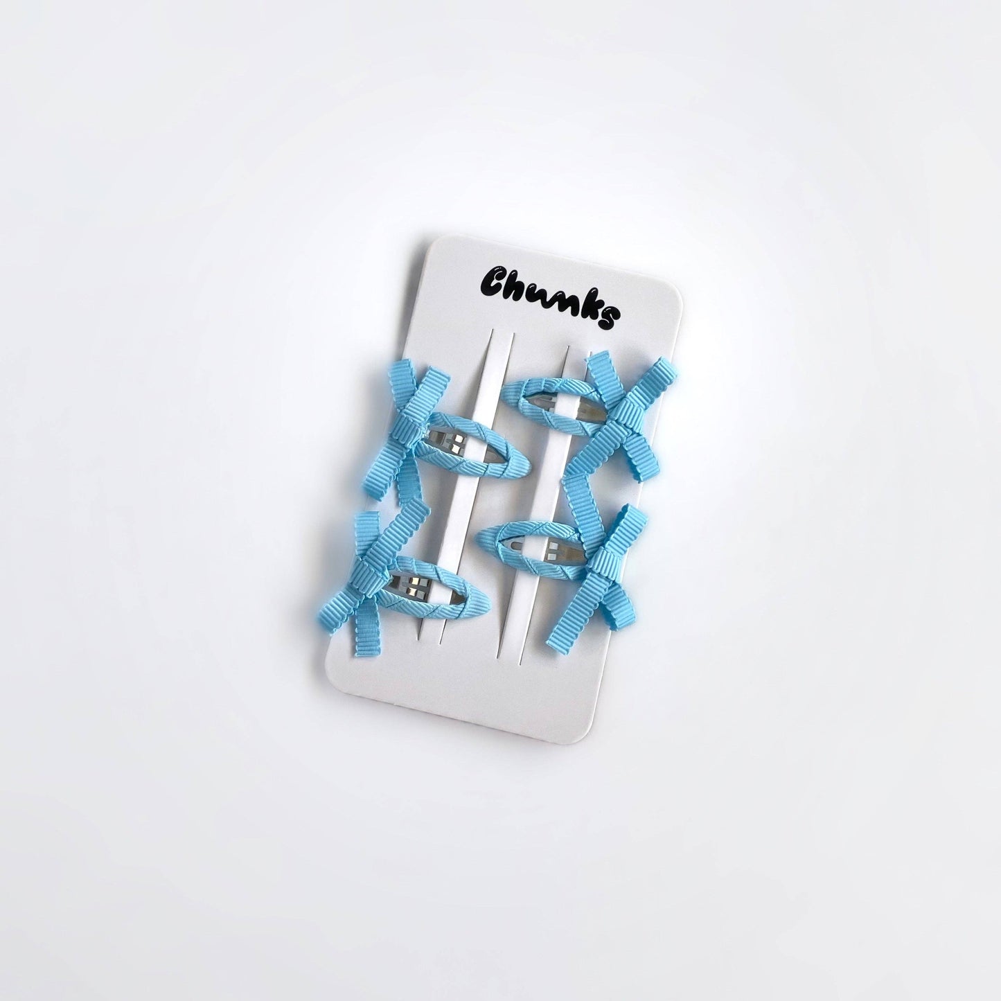 CHUNKS - Bow Snap Clips in Baby Blue