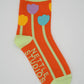 Nettle Studios - Women’s Cotton Ankle Socks - Orange Tulips