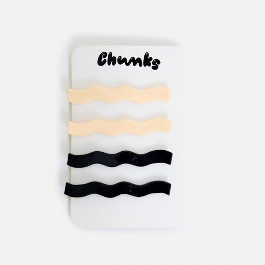 CHUNKS - Slides in Wavy Cream + Black