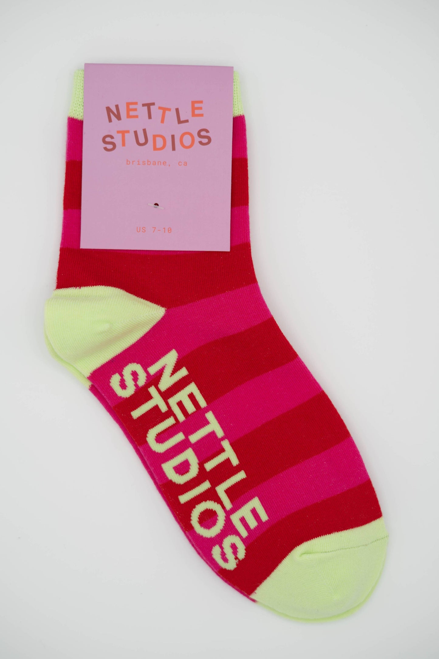 Nettle Studios - Women’s Cotton Ankle Socks - Sweetheart Stripes