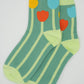 Nettle Studios - Women’s Cotton Ankle Socks - Primary Tulips