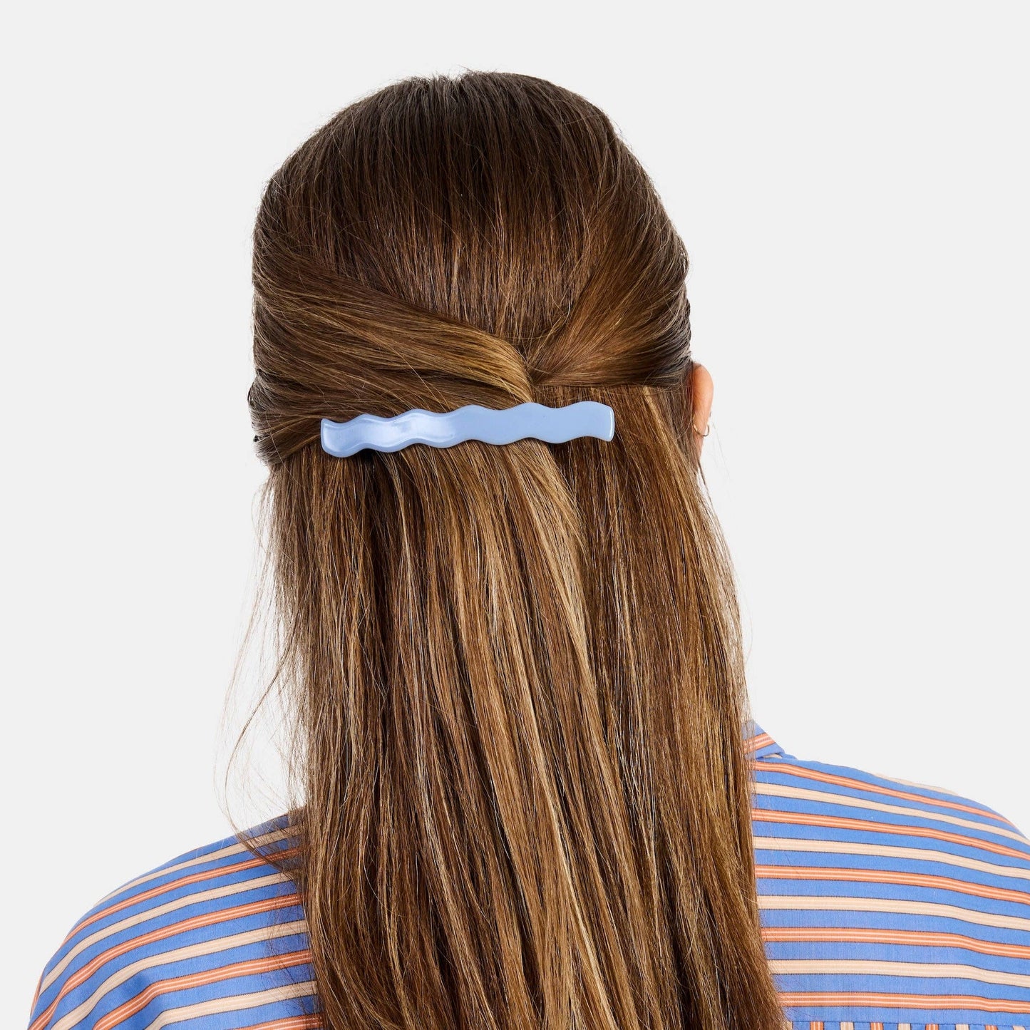 CHUNKS - Skinny Wave Barrette in Periwinkle