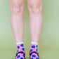 Nettle Studios - Women’s Cotton Ankle Socks - Taffy Polka Dots