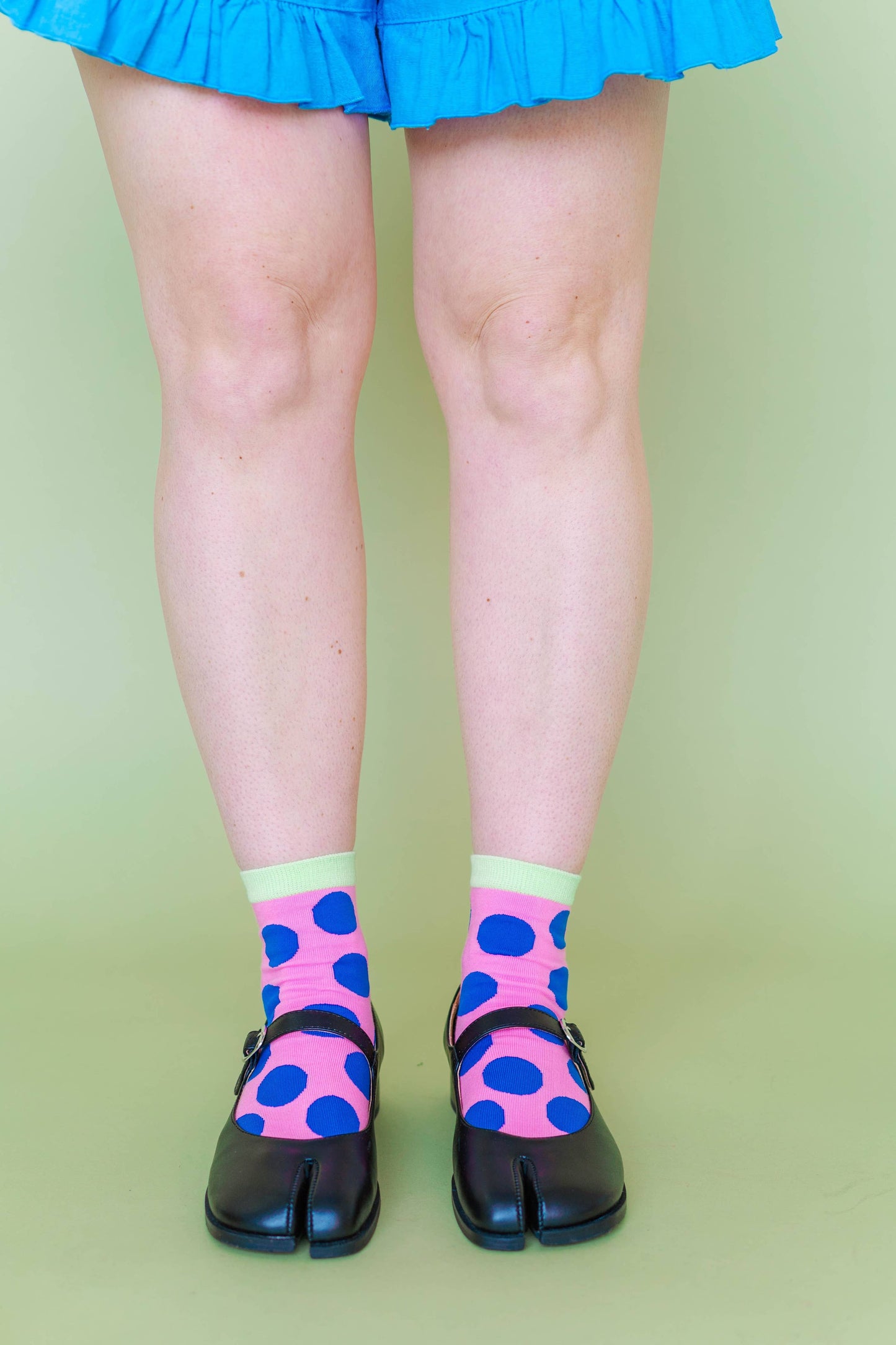 Nettle Studios - Women’s Cotton Ankle Socks - Taffy Polka Dots
